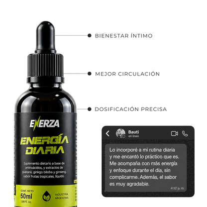 ENERGÍA DIARIA – Suplemento Dietario Líquido para Energía, Enfoque y Rendimiento Diario